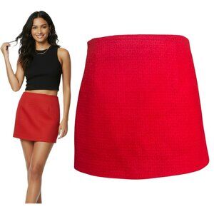 ZARA Red Textured Weave Mini Skirt Low Rise XS